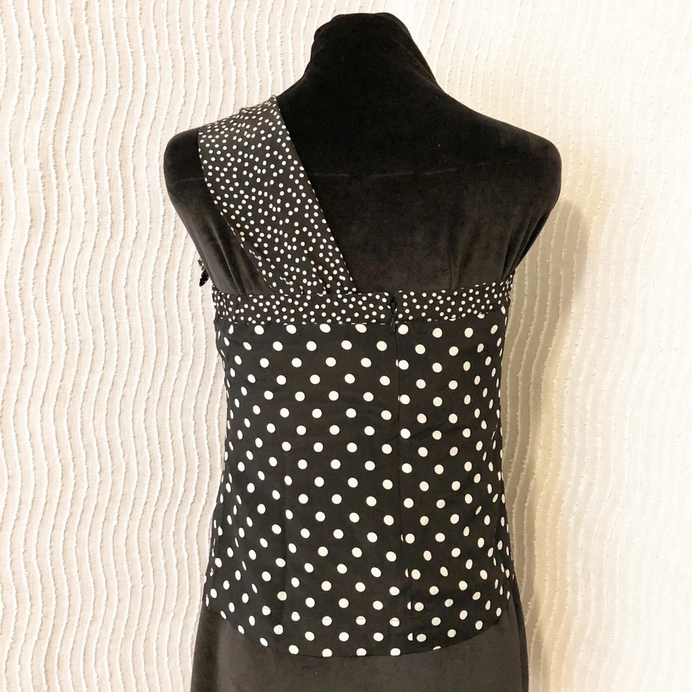 J Crew Polka Silk One Shoulder Bow Polka Dot Top 2 - Picture 6 of 8